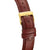 Herrenquarzuhr mit braunem Lederarmband, goldener Schließe und sichtbaren Ösen