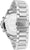 Montre homme avec boîtier en métal argenté, fond de boîtier visible