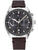 Tommy Hilfiger Herrenarmbanduhr mit dunkelbraunem Lederarmband und schwarzem Zifferblatt