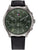Tommy Hilfiger Herrenarmbanduhr mit schwarzem Lederband und grünem Zifferblatt
