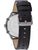 Tommy Hilfiger Armbanduhr mit schwarzem Lederband, silbernem Gehäuse und blauer Ziernaht