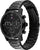 Bracelet de montre pour homme avec cadran noir, chiffres romains et look chronographe