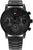 Bracelet de montre pour homme avec cadran noir et bracelet en métal, chiffres romains