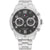 Tommy Hilfiger Blaze Herrenuhr mit silbernem Edelstahlband, schwarzem Chronograph-Zifferblatt