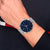 Tommy Hilfiger Herrenchronograph mit blauem Zifferblatt und Edelstahl-Meshband, Chrono-Drückern