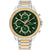 Tommy Hilfiger Bicolor Herrenuhr mit grünem Zifferblatt, Chronograf-Subdials und Datum