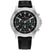 Herren-Chronograph mit schwarzem Kautschukarmband, silbernem Gehäuse und schwarzem Zifferblatt