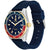 Tommy Hilfiger Herrenarmbanduhr, blaues Zifferblatt, silbernes Gehäuse, blaues Band