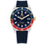 Tommy Hilfiger Herrenarmbanduhr mit blauem Zifferblatt, Lederband und goldfarbenen Akzenten