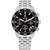 Tommy Hilfiger Herren-Chronograph: schwarzes Zifferblatt, Stahlband, rote Akzente