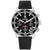 Tommy Hilfiger Armbanduhr mit schwarzem Zifferblatt, silbernem Gehäuse und schwarzem Lederband