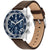 Tommy Hilfiger Herren-Quarzuhr mit blauem Chrono-Zifferblatt und braunem Lederarmband