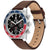 Tommy Hilfiger Herren-Quarzuhr mit braunem Lederband, roter Lünette und Chrono-Zifferblatt