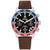 Tommy Hilfiger Herrenarmbanduhr: braunes Lederband, Gehäuse, blau-schwarzes Chronograph-Zifferblatt