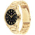 Tommy Hilfiger Bruce Herrenarmbanduhr, goldenes Edelstahlband, schwarzes Zifferblatt