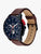 Tommy Hilfiger Herrenuhr: blaues Skelett-Chronograph-Zifferblatt, dunkelbraunes Lederband