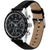 Tommy Hilfiger Herren-Armbanduhr: schwarzes Zifferblatt, Tachymeter-Lünette, silbernes Gehäuse, schwarzes Lederband
