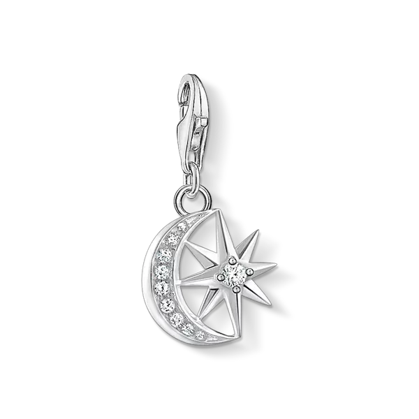 Pendentif Charm Étoile et Lune - Argent Sterling 925