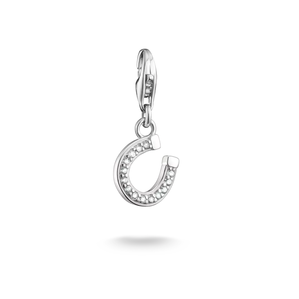 Pendentif fer à cheval en argent sterling 925 avec pierres scintillantes