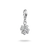 Charm trèfle en argent sterling 925 avec pierres scintillantes sur fermoir