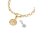 Pendentif avec motif rond et breloque trèfle argenté