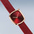 Bering Damenarmbanduhr mit roségoldfarbenem Korpus und rotem Milanaise-Armband