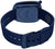 Fond de montre pour femme avec gravure sur bracelet en tissu bleu foncé avec trous de réglage