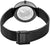 Montre pour femme avec fond gravé et fermoir à boucle milanaise, boîtier rond noir