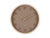 Petite horloge murale avec cadre en bois beige et cadran marron, chiffres romains