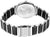 Fond de montre pour femme : boîtier argenté avec fermoir et bracelet à maillons noir et argenté