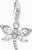 Charm libellule en argent sterling avec quatre pierres tombantes et fermoir mousqueton