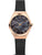 Damenarmbanduhr mit schwarzem Milanaise-Armband, roségoldenem Gehäuse und schwarzem Zifferblatt