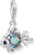 Pendentif poisson en argent sterling 925 avec pierres bleues et accents d'opale