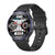 Schwarzer Unisex-Aktivitätstracker mit rundem Display und schwarzem Silikonarmband