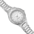 Montre pour femme avec bracelet en métal argenté et cadran avec index et points lumineux