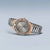 Bering Classic Damenuhr seitlich: graues Zifferblatt, roségoldene Lünette, silberfarbenes Gliederarmband