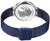 Damenuhr mit blauem Milanaise-Armband und Edelstahlboden mit Gravur