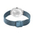 Montre pour femme avec bracelet milanais bleu et fermoir, fond du boîtier gravé