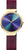 Montre pour femme avec cadran bleu, boîtier doré et bracelet milanais bordeaux
