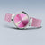 Montre Bering pour femme avec bracelet milanais rose, boîtier rond argenté et cadran rose
