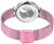 Bering Montre Femme Fond : bracelet milanais rosé, gravure sur fond en acier inoxydable