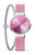 Montre pour femme avec bracelet milanais rose, cadran rond rose et aiguilles
