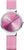 Bering Montre Femme : bracelet milanais rosé, lunette argentée, cadran rose
