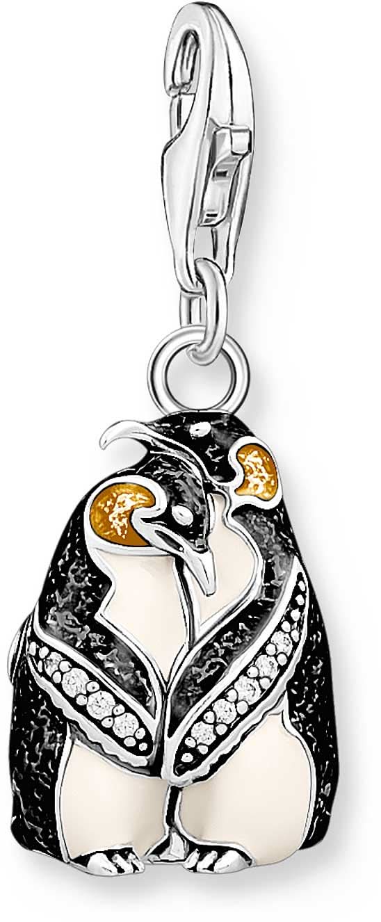 Pendentif breloque pingouin aspect 3D, argent sterling 925, avec petite bélière