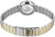 Montre pour femme avec bracelet bicolore en acier inoxydable et fermoir, vue de dos