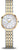 Montre pour femme avec bracelet bicolore en acier inoxydable et cadran nacré