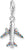 Pendentif Charm Avion 3D avec pierres colorées - Argent Sterling 925