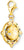 Pendentif globe terrestre en or jaune avec anneau bleu, ornements en strass et passant.