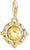 Pendentif globe terrestre en or jaune, émail et strass bleu/violet.