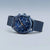 Bering Herrenuhr Chronograph in Blau: blaues Zifferblatt mit orangefarbenem Sekundenzeiger